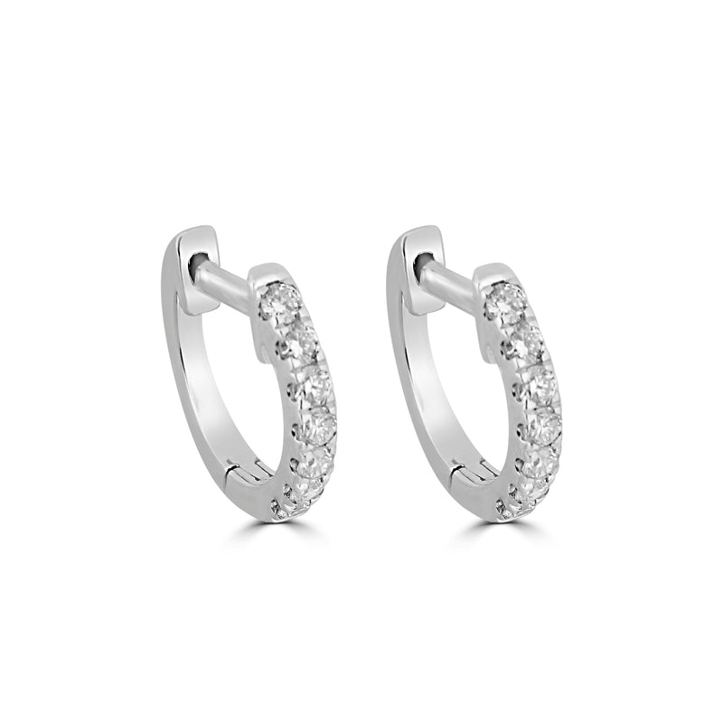 Diamond Hoop Earrings, 13mm, 0.29ct - 18ct White Gold