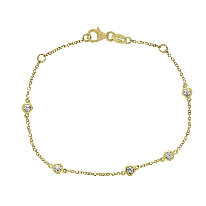 Spaced Spectacle Diamond Line Bracelet,0.29ct - 18ct Yellow Gold - ARG3933