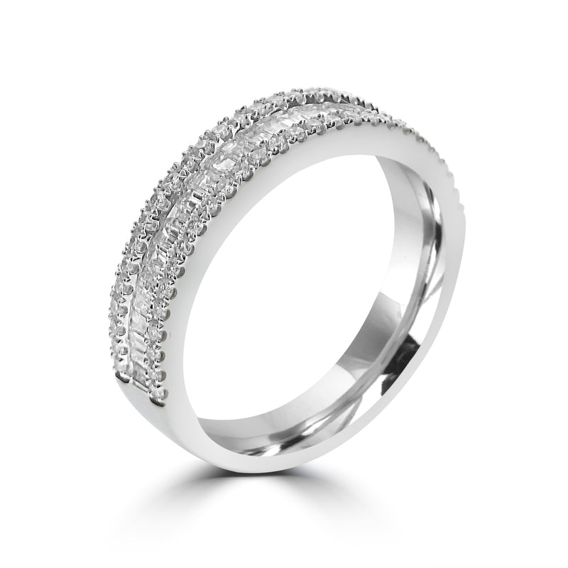 18ct White Gold Octavia Straight Fancy Half Eternity Ring - 1.36ct