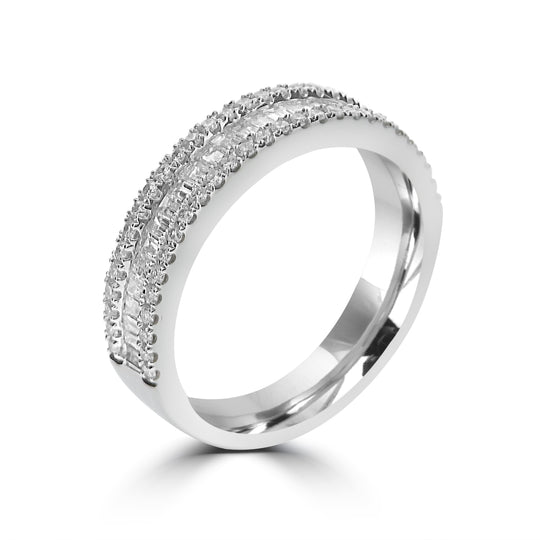 18ct White Gold Octavia Straight Fancy Half Eternity Ring - 1.36ct