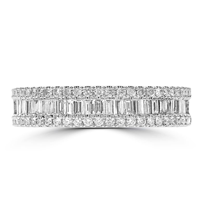 18ct White Gold Octavia Straight Fancy Half Eternity Ring - 1.36ct