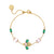 Beatrice Jewelled Bee Bracelet - Blush Pink, Emerald Green & Gold - AS22FFB01