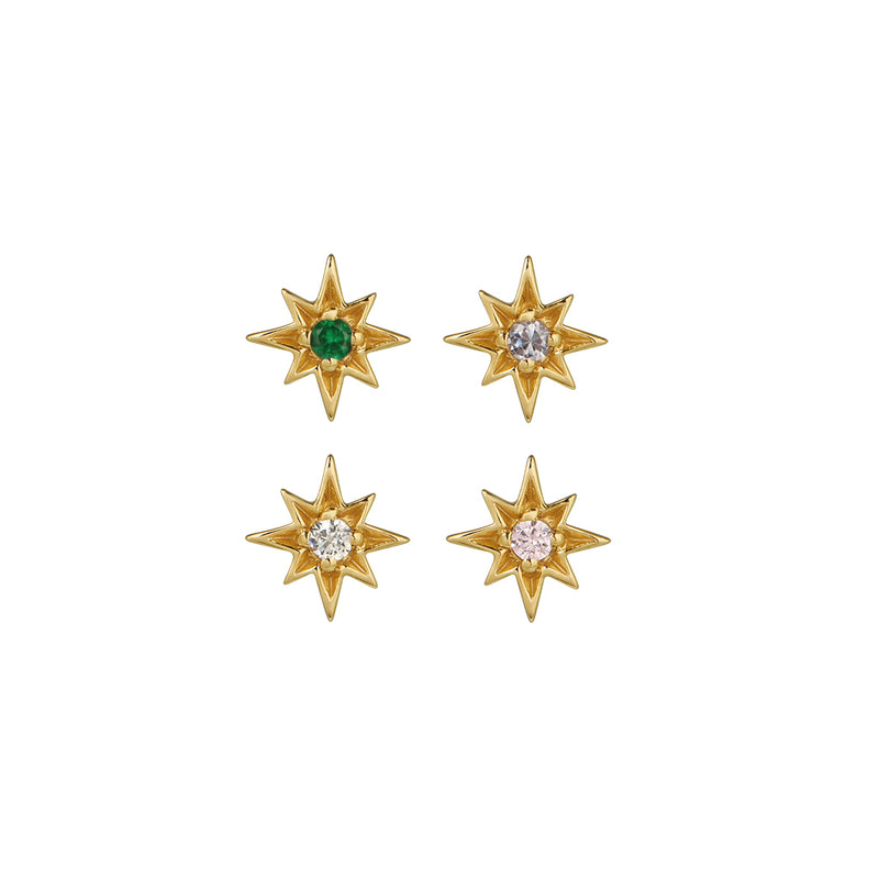 Ziggy Mini North Star Stud Earring Set - Gold - AS22SGE07