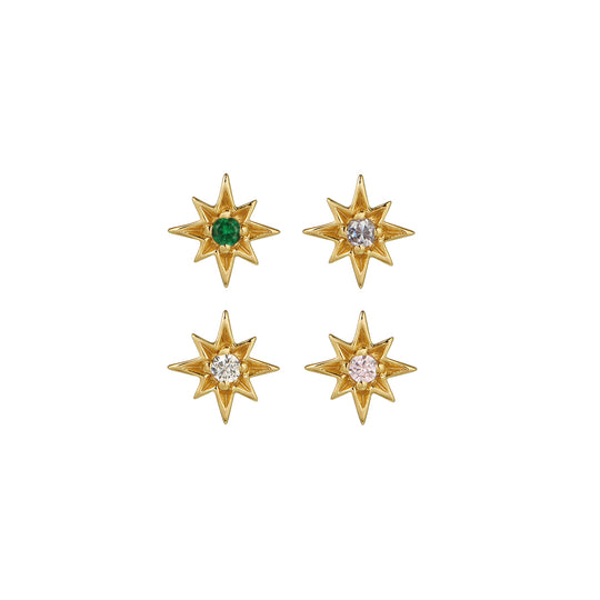 Ziggy Mini North Star Stud Earring Set - Gold - AS22SGE07