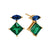 Esme Statement Emerald/Sapphire Stud Earrings - Gold - AS22TRE28