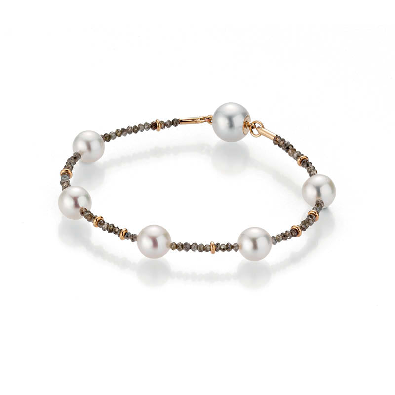 Akoya Pearl & Diamond Bracelet - 18ct Rose Gold - 5-22812-03