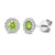 Peridot & Diamond Cluster Stud Earrings - White Gold - NTE409PERD-9W