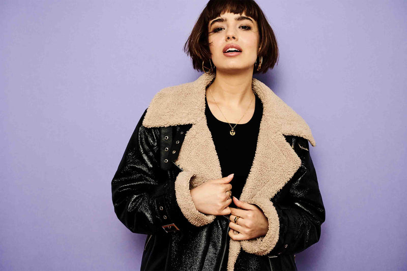 Large Alphabet Hoop Earring, Single Letter C, Right - Gold