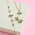 Beatrice Jewelled Bee Necklace - Blush Pink, Emerald Green & Gold - AS22FFN01