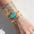 Turquoise Atitlán Cuff Bangle - Gold - BR10207-GTQ