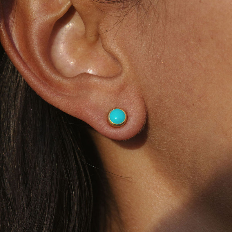 Antigua Stud Earrings - Gold/Turquoise - ER10665-GTQ