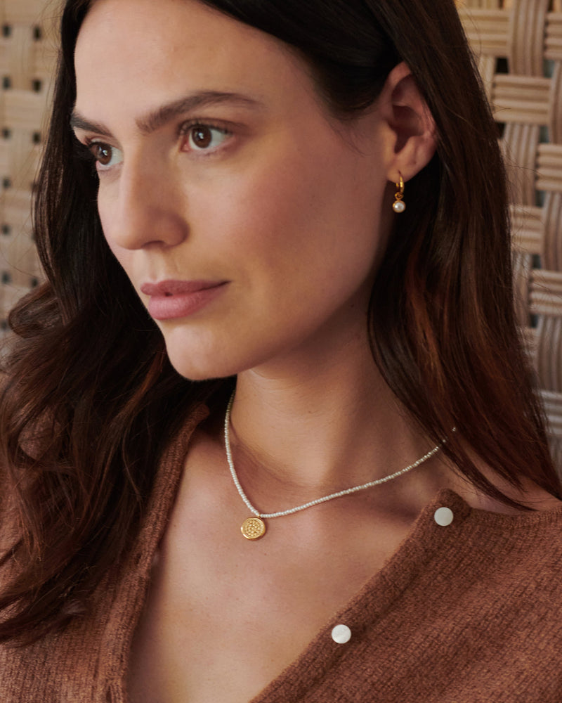 Pearl Charm Earrings - Gold - ER10473-GPL