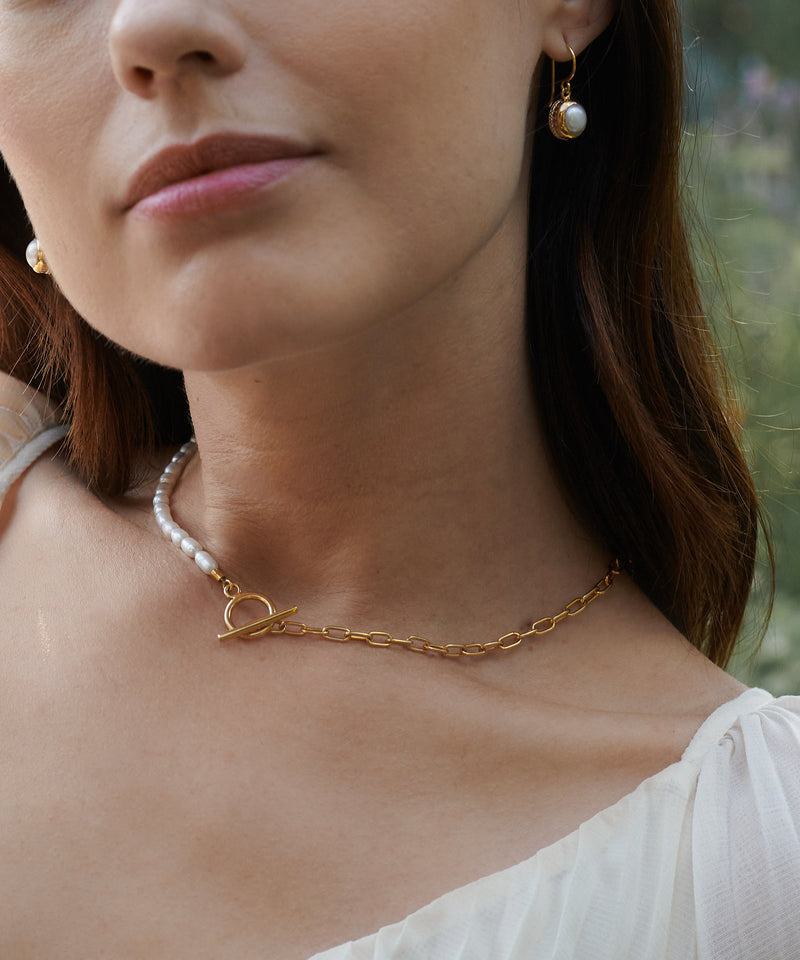 Pearl Drop Earrings - Gold - ER10529-GPL