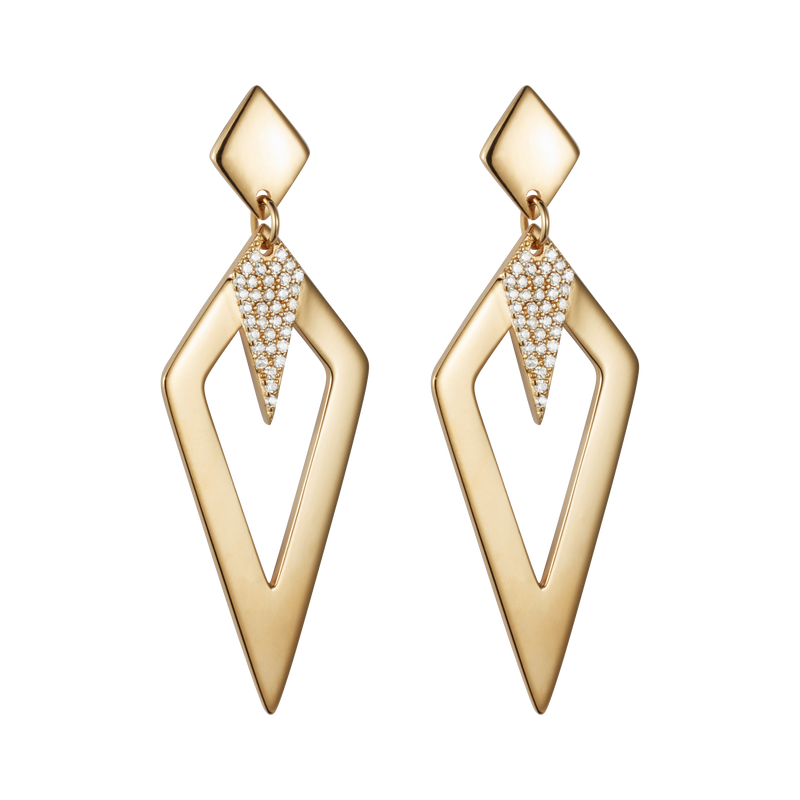 Arrowhead Earrings - Gold - 23EAHgcz