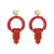 Art Deco Chandelier Earrings - Sienna Red - 24EADCr