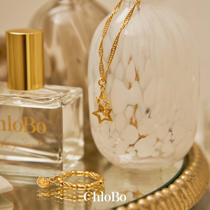 Twisted Rope Chain Interlocking Star Necklace - Gold - GNTR3441