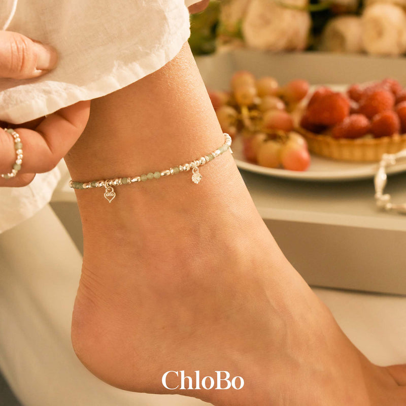 Harmony Aventurine Anklet - Silver - SANAMUL