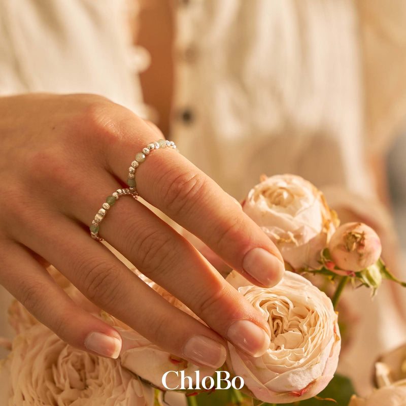 Happiness Aventurine Ring, Medium - Silver - SR2A