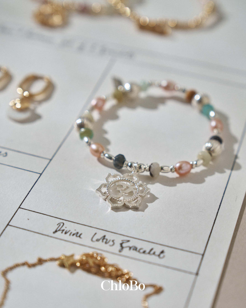 Divine Lotus Bracelet - Silver - SBAP3528