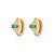 Audrey Huggie Hoop Earrings - Gold/Green - SPG-91