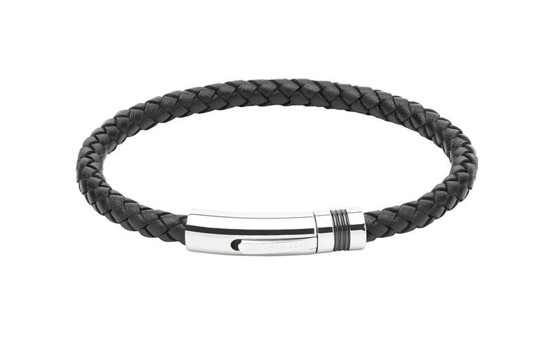 Black Leather Bracelet - B345BL