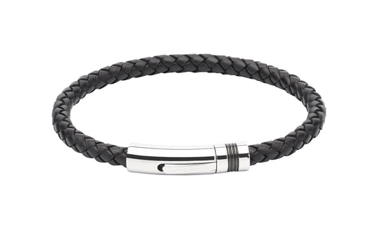Black Leather Bracelet - B345BL