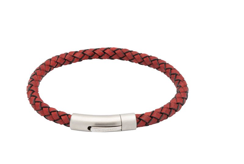 Antique Red Leather Bracelet - B400ARE