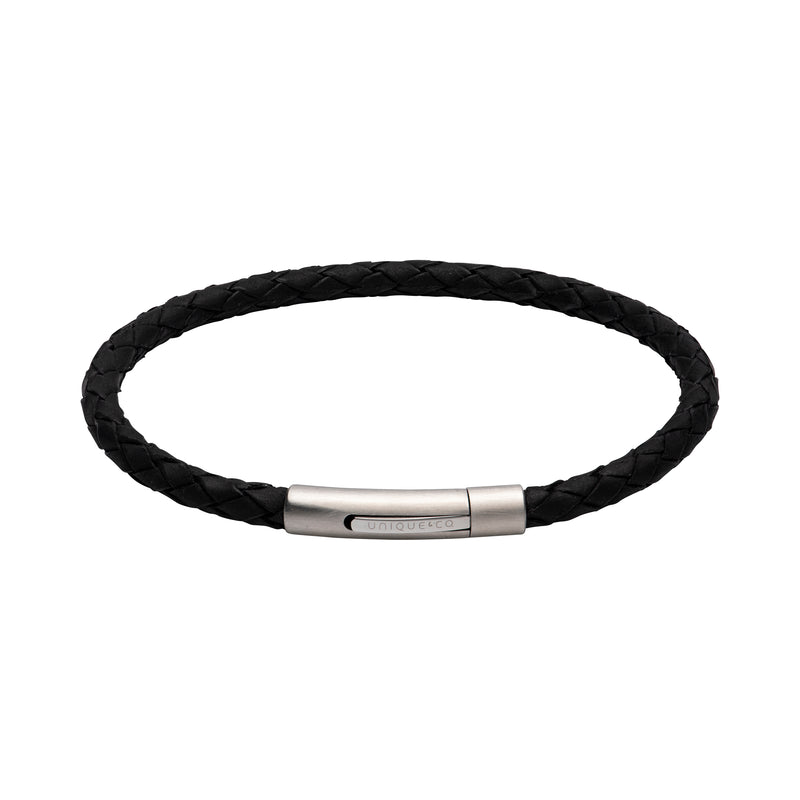 Black Leather Bracelet - B444BL