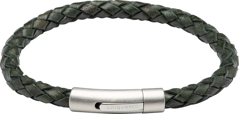 Dark Green Leather Bracelet - B473DG