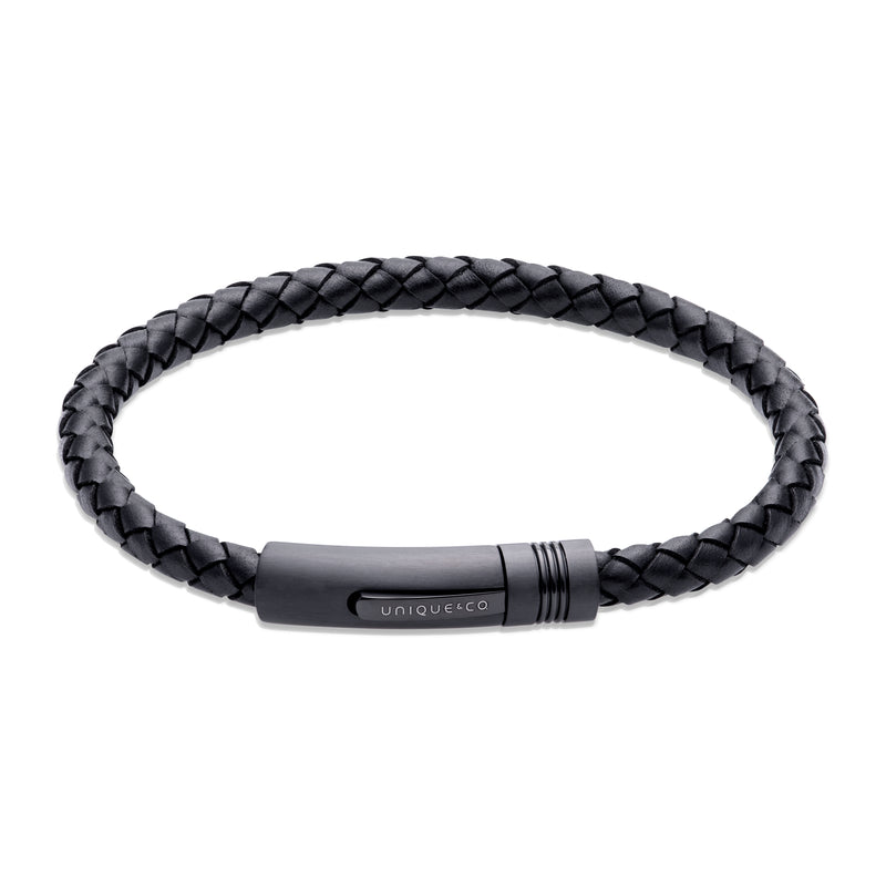 Leather Bracelet - Black - B517BL