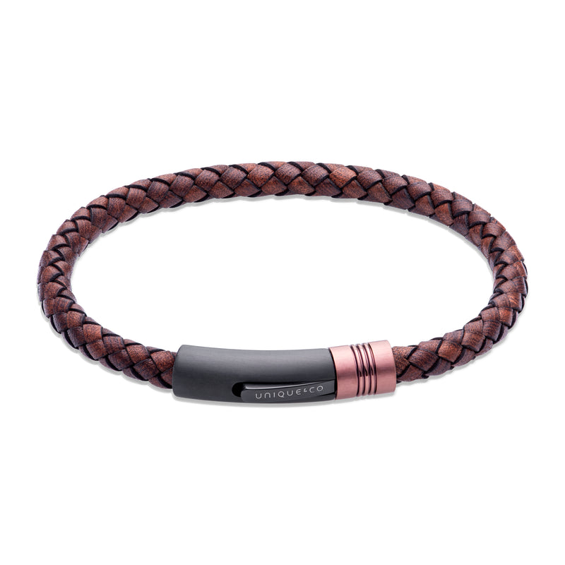 Leather Bracelet - Antique Brown/Black - B518AB