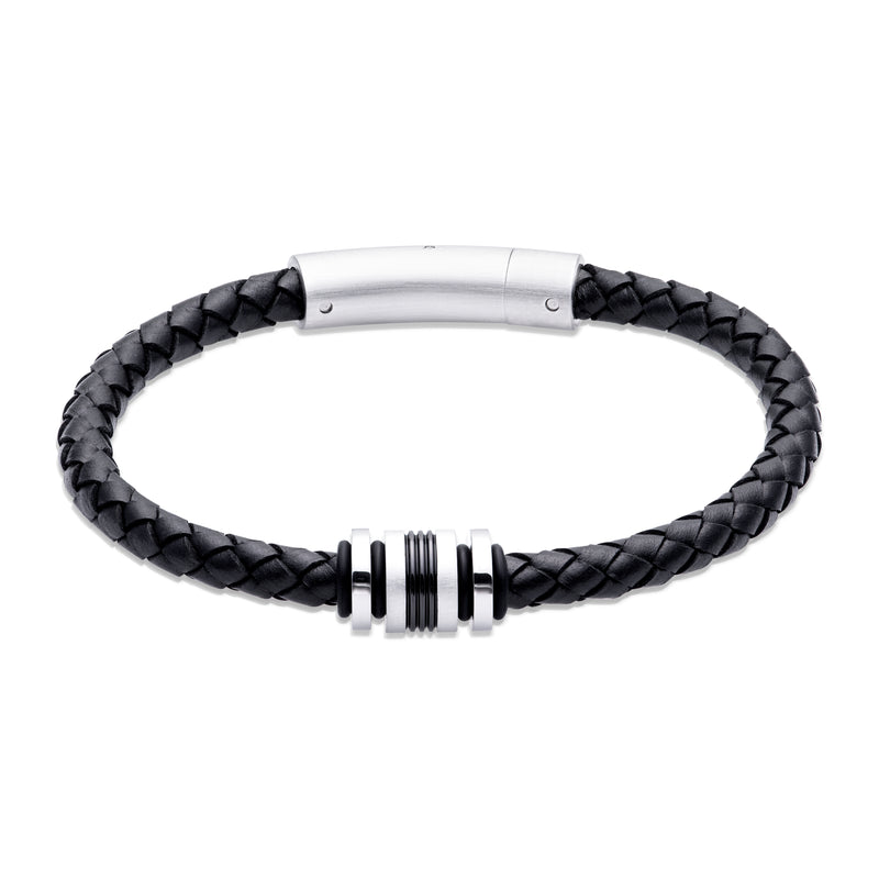 Black Leather Bracelet - B520BL