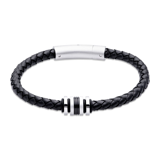 Black Leather Bracelet - B520BL