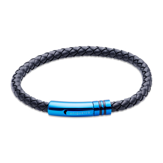 Leather Bracelet - Navy Blue - B535NV