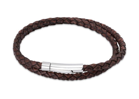 Antique Dark Brown Leather Bracelet - B62ADB