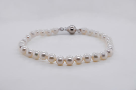 Freshwater Pearl Bracelet - Silver - BCRP-CH17/1