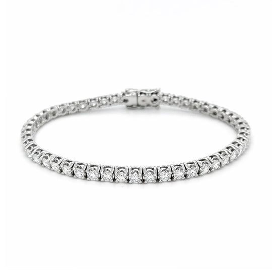 Diamond Tennis Bracelet, 4.97ct Laboratory Grown - 9ct White Gold - BCW490LG9