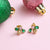 Beatrice Jewelled Bee Stud Earrings - Blush Pink, Emerald Green & Gold - AS22FFE01