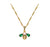 Beatrice Jewelled Bee Necklace - Blush Pink, Emerald Green & Gold - AS22FFN01