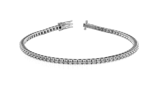 Diamond Line Bracelet, 1.10ct - 18ct White Gold - BEW107D