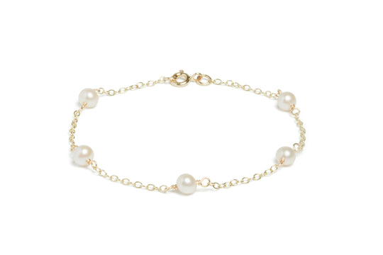Freshwater Pearl Bracelet, 5-5.5mm - 9ct Yellow Gold - BJR2065YGW