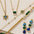 Frida Statement Sapphire/Emerald Drop Earrings - Gold - AS22TRE15