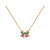 Amelia Bow Necklace, Green/Pink - Gold - AS22TRN89