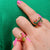 Amelia Bow Ring, Pink & Green - Gold - AS22TRR13