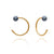 Stellar Evolution Black Pearl Hoop Earrings - Gold - BPE03GP