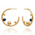Statement Stellar Black Pearl Hoop Earrings - Gold - BPE06GP