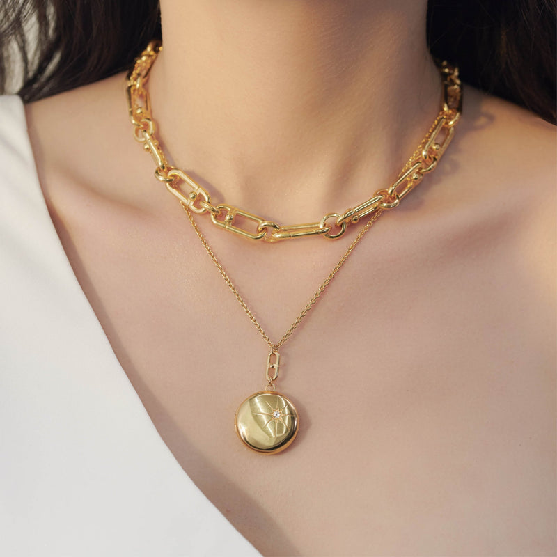 Large Stellar Star Locket - Gold - BPN08GP