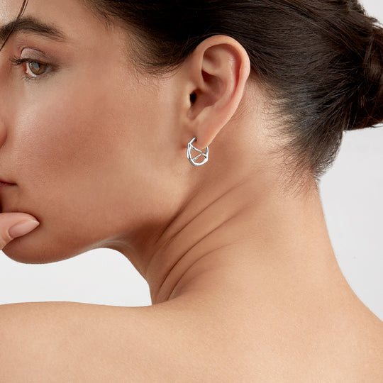 Blackthorn Mini Hoop Earrings - Silver - BT014.SSNAEOS