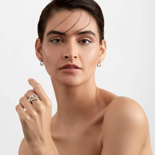 Blackthorn Mini Hoop Earrings - Silver - BT014.SSNAEOS