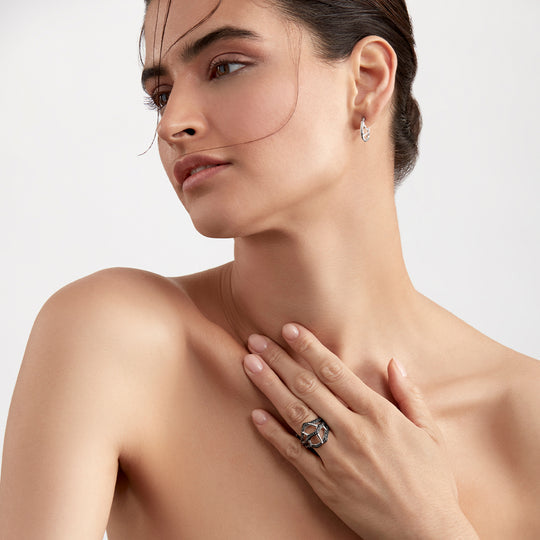 Blackthorn Triple Ring - Silver/Black - BT003.SSBKRZ